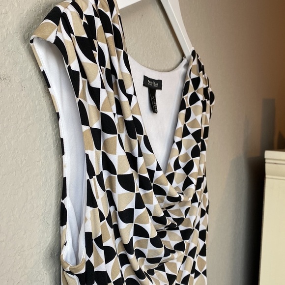 WHBM Geometric Print Sleeveless Cowl Neck Dress Size 12 - Picture 7 of 14